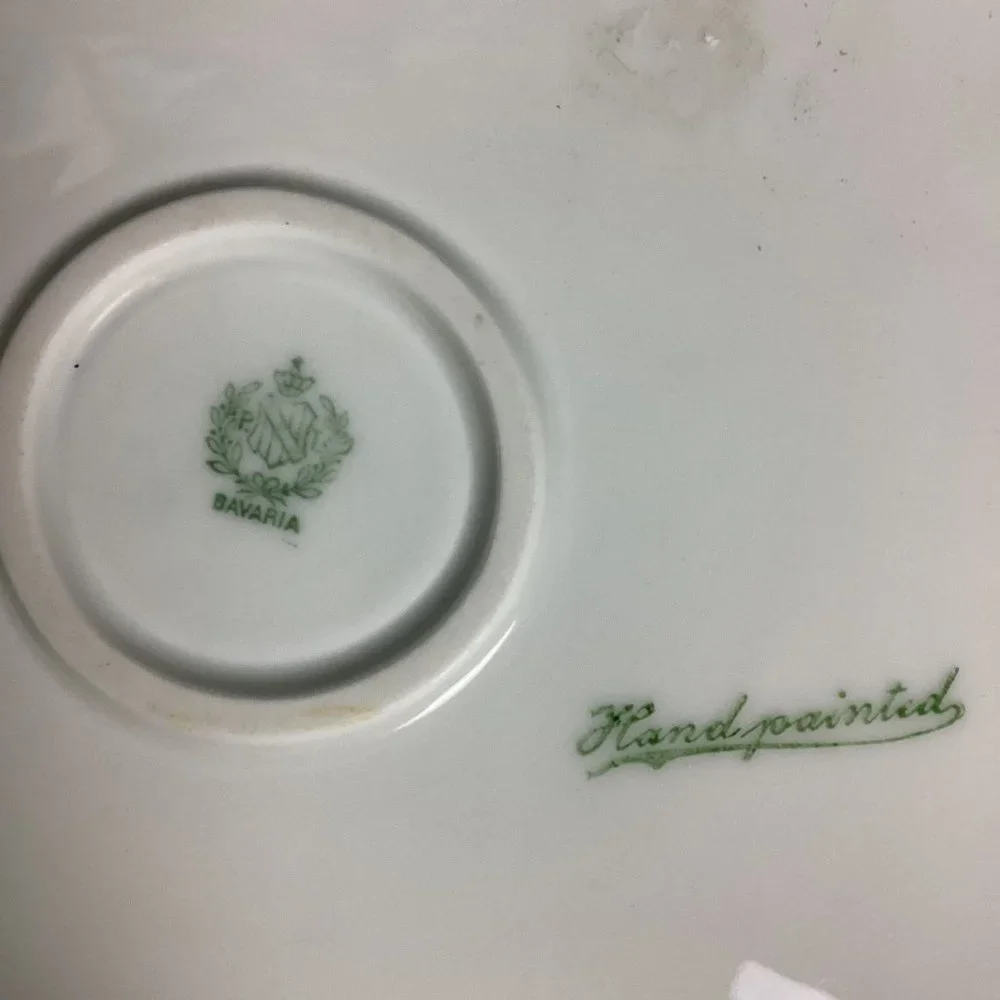 Antique Bavaria Porcelain Hand Painted Daisy Platter Small